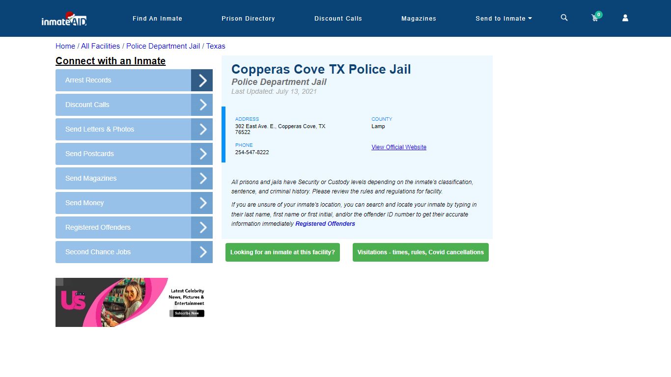 Copperas Cove TX Police Jail & Inmate Search - Copperas Cove, TX